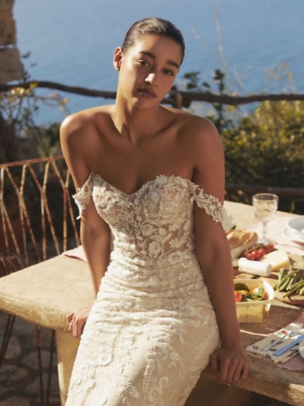 Wtoo by Watters Bettina Strapless Corset All-Over Lace Wedding Gown - Picture 12 of 16